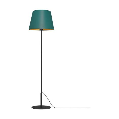 Lampada da terra Arden nera paralume verde E27 15W