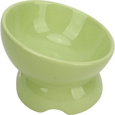 Erhöhte Keramik-Katzennäpfe, geneigte Futter- und Wassernäpfe, rutschfest, schützen Haustiere, für Katzenbedarf, Grün (1/5)