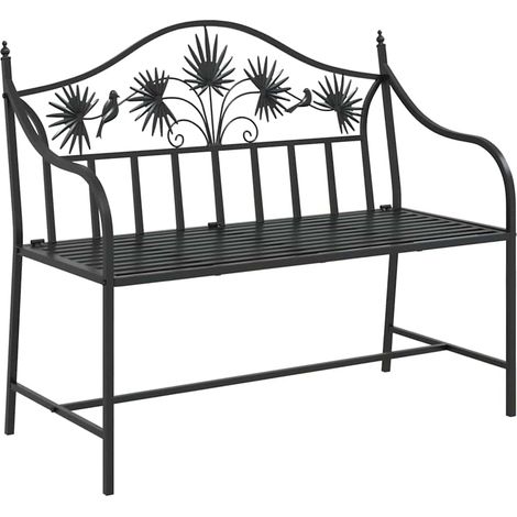 Maison Exclusive - Gartenbank Schwarz 104 x 52,5 x 89 cm Stahl
