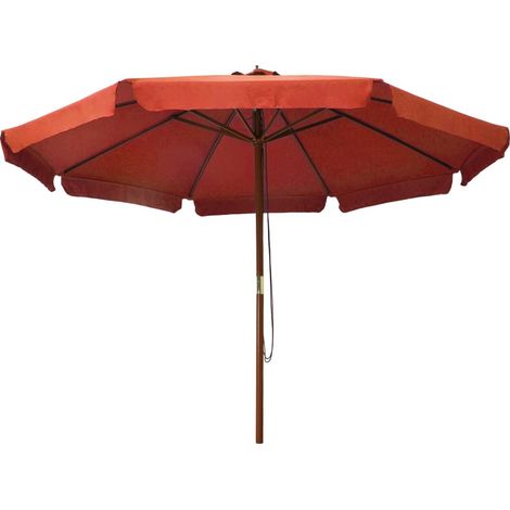 vidaXL Ombrellone da Esterni con Palo in Legno 330 cm Terracotta