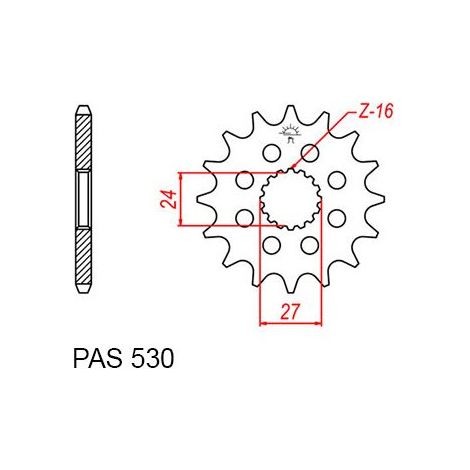 Pignon Suzuki - 530 - 17 Dents - Similaire JTF423 - Made in Germany