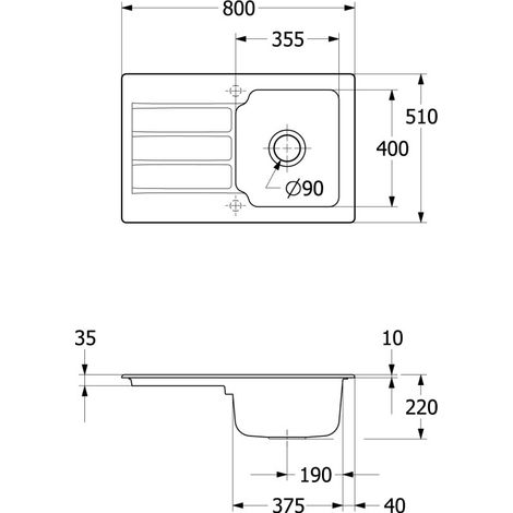 Villeroy & Boch 334000AM EB-SP Architectura 45 800x510mm IB