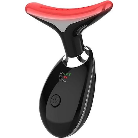 Thérapie par la lumière rouge pour le visage et le cou, masseur facial à 7 couleurs, soin de la peau portable noir (1/5)
