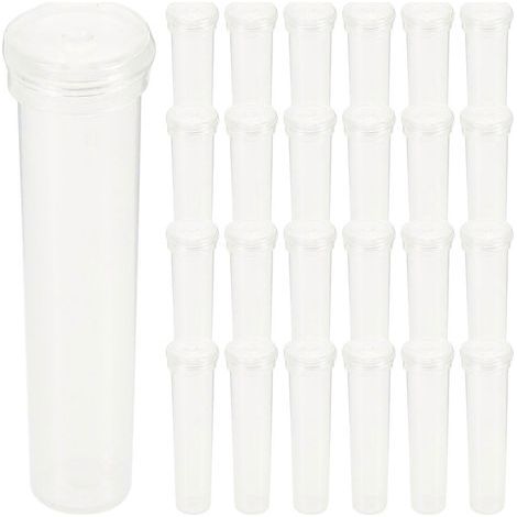 25 tubes en plastique transparents pour l'arrosage des fleurs (fournitures pour fleuristes)-7.20X1.80X0.20CM-White (1/2)