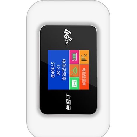 4G MIFI Router Portable MIFI Internet Access Device with Color Screen Processing -- White (1/4)