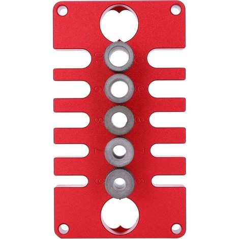 Gabarit de positionnement de chevilles 3 en 1, outils de perçage pour le travail du bois, alliages d'aluminium rouges, 08650,de (1/4)