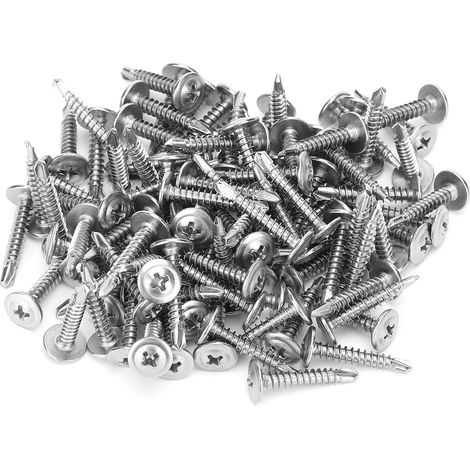 500 vis autotaraudeuses en acier inoxydable 410, filetage profond M4,2 x 25 mm, à rainures croisées (1/5)