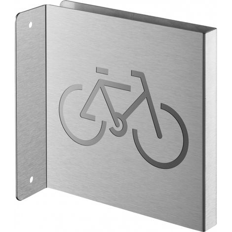 Targa segnaletica <>, acciaio inox spazzolato, 120 x 120 mm, con bordo ripiegato – THIRARD (1/3)