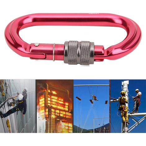 Mousqueton alpinisme 25KN verrouillage rapide type O pour sécurité escalade extérieure (1/5)