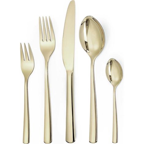 Besteckset 30-teilig für 6 Personen, Champagner Gold, Edelstahl, Spülmaschinenfest (1/5)