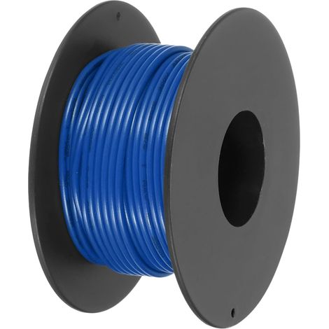 PVC Electrical Wire 22AWG, 15m Tinned Copper Wire Stranded Solid Core Flexible Connections PVC Insulation for DIY, Models, Lamps, Appliances, Blue (1/5)