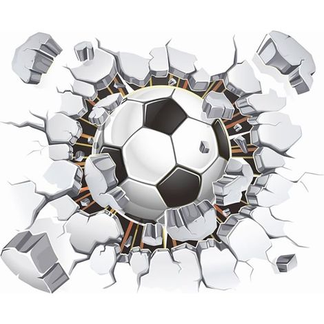 Stickers muraux 3d football (40x50cm) I autocollants décoratifs Sport Poster I sticker mural pour chambre d'enfant garçon enfants bébé crèche ado (1/5)