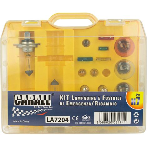 Kit Lampade Ricambio Emergenza Alogena Auto Bulbset 2X H7 12V 4 Fusibile (17 pz) (1/3)
