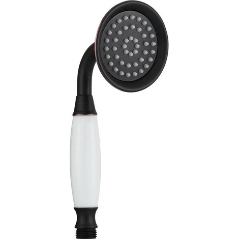 AMXCNOY Pommeau de douche haute pression en laiton noir bronzé, douchette effet spa massage pour mitigeur baignoire rétro (1/5)