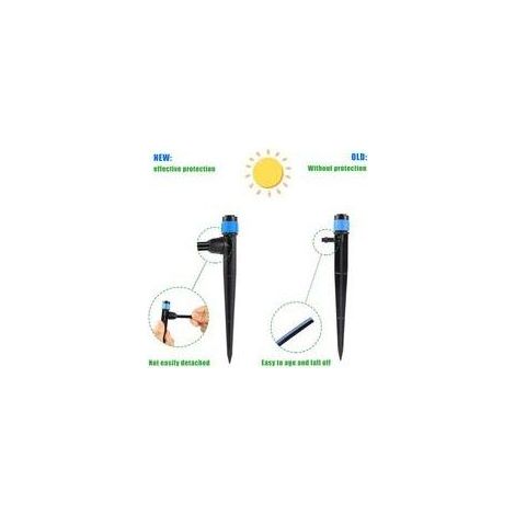 Tropfbewässerungs-Emitter mit um 360 Grad verstellbarem Tropfer, geeignet für 0,64 cm Schläuche, 25 Tropf-Gartensprinkler, 25 perfekte Emitter (50 Stück - Farbe 25 Sprinkler) (1/5)