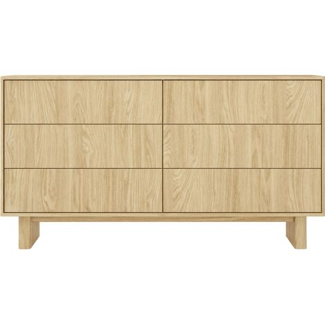 SUMBA - Buffet 153 cm mélaminé Chêne clair (1/5)