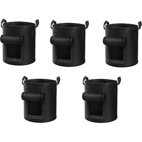 Filiyano-Lot de 5 sacs de culture de pommes de terre de 10 gallons (environ 38 litres), sacs robustes en tissu avec couvercle. (1/5)