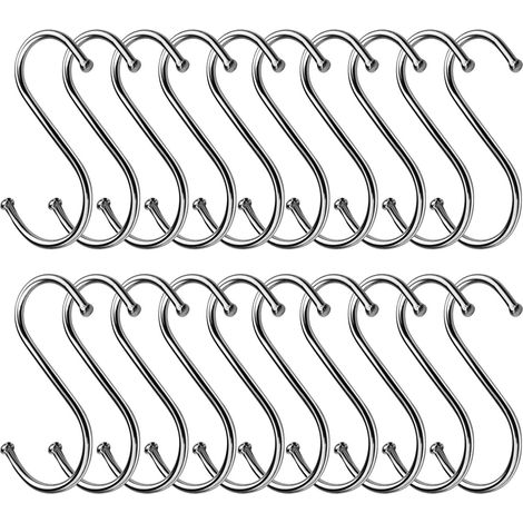 Acier Inoxydable Crochets S 20 Pack - Facile à Utiliser, Robuste, Pour Armoire Bain Cuisine (1/5)