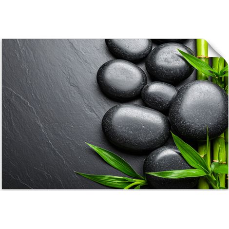Selbstklebendes Poster – Wandsticker Zen-Steine Bambus 30x20 cm (1/3)