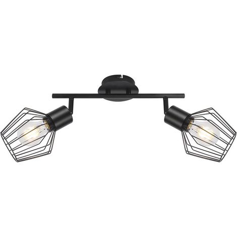 Spot plafond/mural noir métal 2xE27 Belano Rabalux (1/3)