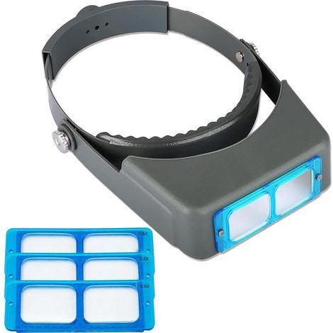 Loupe frontale, loupe professionnelle à double lentille montée, loupe de lecture, verre opital, jumelles avec grossissement de lentille, 1,5 x 2 x 2,5 x 3,5 x pour réparation, artisanat (1/5)