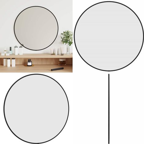 Wandspiegel Schwarz Ø 50 cm Rund - Wandspiegel - Schwarzer Spiegel - Runder Spiegel - Badezimmerspiegel - Wohnzimmerspiegel - Home & Living (1/5)