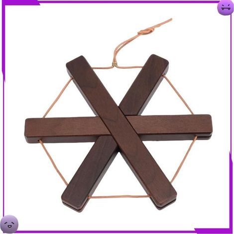 Dessous de plat Hexagonal en bois, tapis de tasse de support de casserole chaude antidérapant, avec Structure amovible pour (1/4)