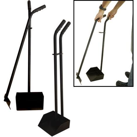 Recogedor de Excrementos de perros y gatos fabricado de aluminio negro, muy ligero, mango ergonómico