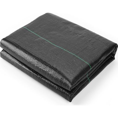 1 x 20 m de tissu de paillis géotextile anti-mauvaises herbes tissé en fibre de polypropylène perméable à l'eau, résistant aux UV et anti-régénération (1/4)