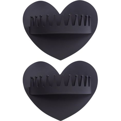 Lot de 2 ventouses murales en silicone pour douche, noires (1/5)