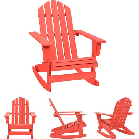 The Living Store - Adirondack-Schaukelstuhl Massivholz Tanne Rot (1/5)