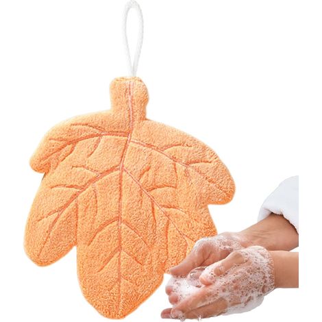 Serviette de bain , torchon cuisine suspendu , décoratif , gant toilette , forme feuille , polaire c