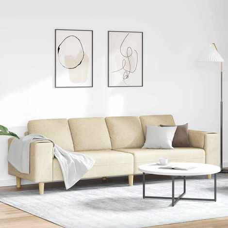 Wohnzimmer Couch Creme 250 x 77 x 76 cm Polyester