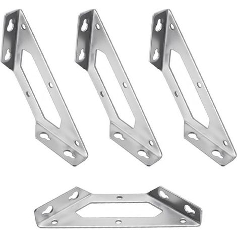 Eckverbinder – Feste Edelstahlplatte – Dreieckiger Stützrahmen – 4er-Pack – Ausführung A (1/5)