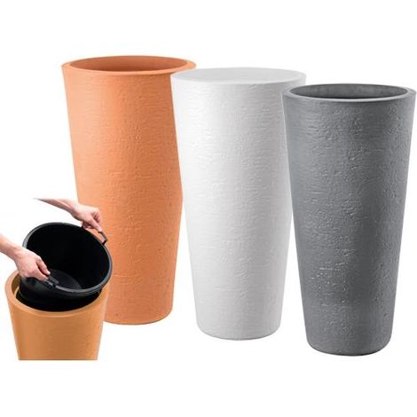 VASO IN RESINA TIRSO PLUS TERRACOTTA DIAMETRO 40XH78 CM (1/2)