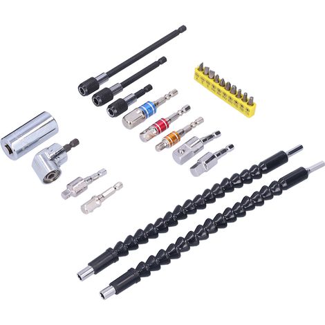 Rallonge de perceuse flexible en acier inoxydable à angle droit, pliable, pour forets (1/5)