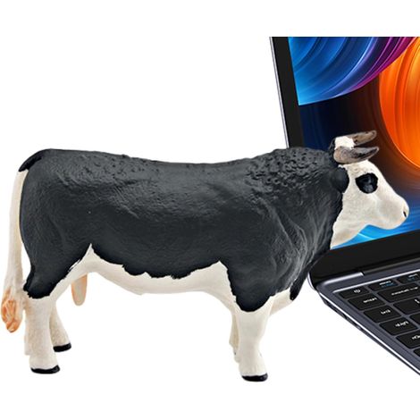 Figurine Vache Décoration Bureau Statuettes Animaux Ferme Sculpture Réaliste Sculpture Éducative, Figurines Animaux De La Ferme, Statue Vache pour Décoration (1/5)