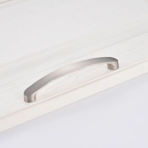 Lot de 5 Poignée Meuble Cuisine En Nickel Brossé Poignée d'armoire Poignée Meuble-Poignées Tiroirs Cuisine Inox(Centre à Centre 160mm)