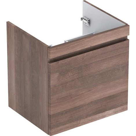 Mueble bajo lavabo para mueble Geberit Renova Plan, con un cajón y un cajón interior: Ancho 58.8cm, Alto 58.5cm, Fondo 47.3cm, Roble / Lámina decorativa estructurada