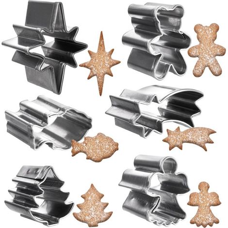 Cortadores de galletas de acero navideños de 2 cm, 6 piezas. (1/5)