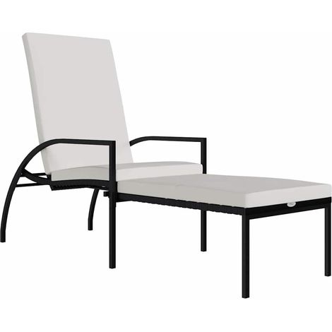 Maison Exclusive - Sonnenliege mit Fußhocker PE-Rattan Schwarz (1/5)