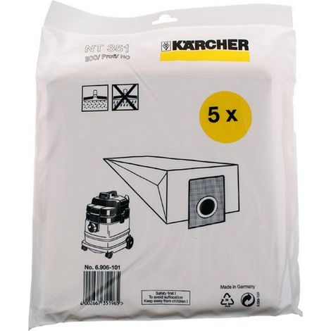 LOT de 5 Sacs Pour Aspirateur NT25/1 AP, NT35/1 TACT Double Paroi - 69042100 (1/2)