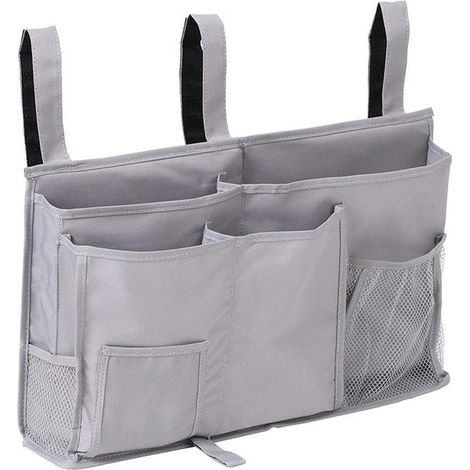 Sac de rangement pour lit - Poche de lit - Sac de rangement - Sac de rangement pour parc - Gris (1/5)