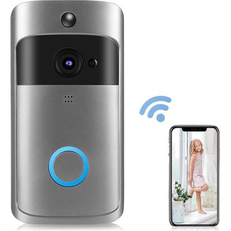 Videoportero sin suscripción，Videoportero inalámbrico，Seguridad para el hogar，Timbre con aplicación，Timbre inteligente，Timbre WiFi (1/5)