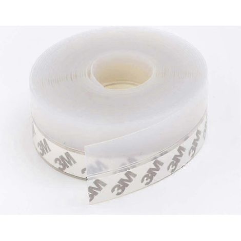 Joint d'étanchéité transparent en silicone pour bas de porte, 3 m, étanche à l'eau et au vent, résistant à la poussière, auto-adhésif pour les espaces jusqu'à 15 mm (1/3)