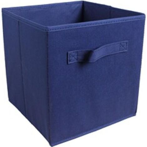 Set di 1 scatola portaoggetti pieghevole in tessuto con cassetto per armadio e giocattoli, scatola portaoggetti multifunzionale a cassetto, blu (1/4)
