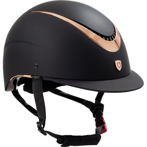 TAGLIA M EQUESTRO Cap Galaxy NERO ROSE GOLD CASCO EQUITAZIONE (1/3)