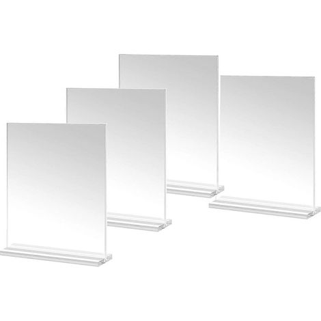 Cadre photo en acrylique, lot de 4 supports pour cadres photo en plastique (1/5)