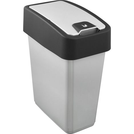 keeeper Cestino Premium con Coperchio Basculante, Soft Touch, 10 L, Magne, Argentato (1/5)