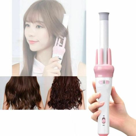 Fer à boucler automatique Boucleur Fer à Friser Cheveux Portable Chauffage Rapide Femme -Rose-Ywey (1/5)
